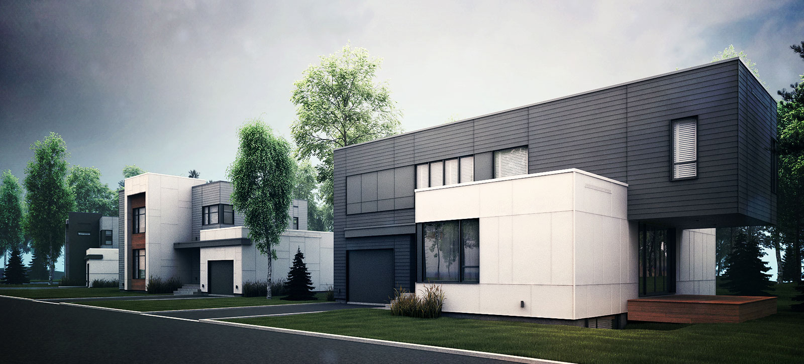 Zone C - Le nouveau Quartier immobilier avec maison contemporaine au style cubique à Québec